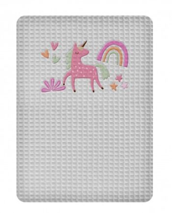 ΚΟΥΒΕΡΤΑ ΠΙΚΕ ΚΟΥΝΙΑΣ 110X140 ADAM HOME UNICORN GREY