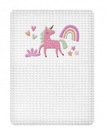 ΚΟΥΒΕΡΤΑ ΠΙΚΕ ΚΟΥΝΙΑΣ 110X140 ADAM HOME UNICORN WHITE