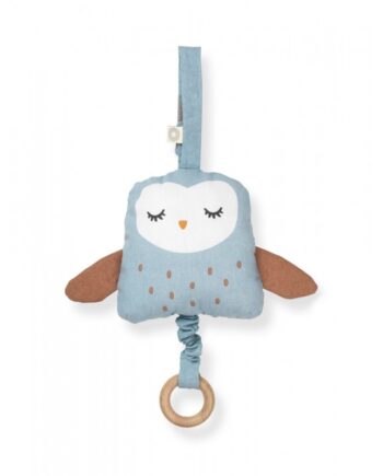 Μουσικό κουτί UGLA BLUE OWL από 100% οργανικό βαμβάκι