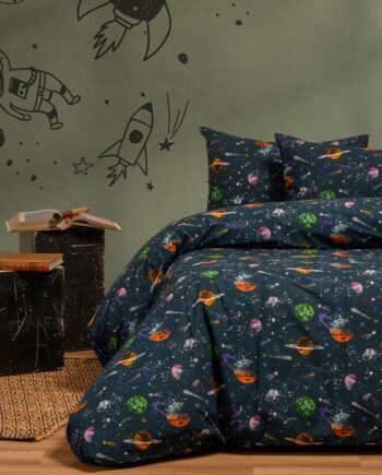 ΣΕΤ ΣΕΝΤΟΝΙΑ ΜΟΝΑ (Λ) INTERSTELLAR BLUE KIDS LINE (100X200+32)