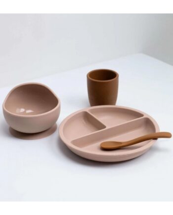 Σετ φαγητου Σιλικόνης 4 τεμαχιών εκρου Trois Kilos Sept